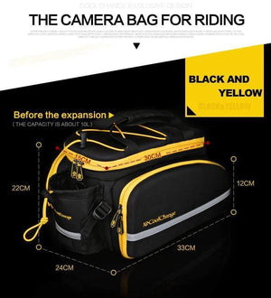 Planet Gates Yellow Waterproof Bicycle Bag 35L Multifunction Portable Cycling Rear Seat Tail Bag Bike Bag Shoulder Handbag Accessories
