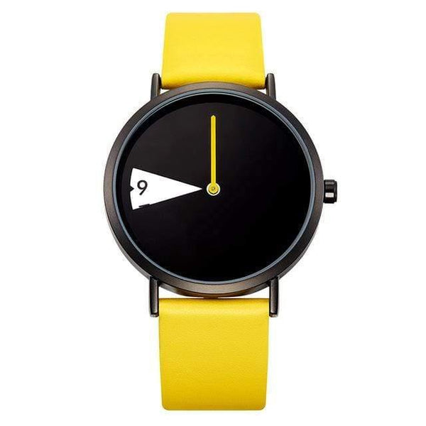 Planet Gates yellow Women Watch Creative Wristwatch Lady Clock Rotate Yellow Leather Band Wristwatches Clock Montres Femme Reloj Mujer