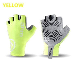Planet Gates YELLOW / XL Anti Slip Gel Wind Cycling Half Finger Gloves Breathable Outdoor Lycra Fabric Mittens MTB Gloves Racing Road Bike Glove