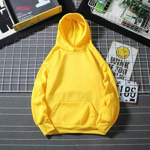 Planet Gates Yellow / XL Hoodies Sweatshirts Fashion Solid Color Black Gray Yellow Hooded Hip Hop fleece Hoody Mens Brand Hoodie Streetwear