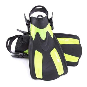 Planet Gates Yellow XS to M Swim Fins Adult Short Scuba Snorkeling Shoes Swimming Fins Trek Foot Flipper Diving Flippers Diving Fins with Heel
