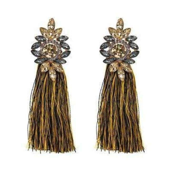 Planet Gates Yellow1 2018 Hot sale 9 Colors Long Tassel Earrings For Women Crystal Drop Earrings For Wedding Fashion Statement Jewelry Wholesale 30