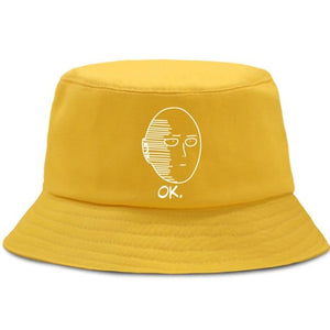 Planet Gates yellow5 / China / 56-58cm Panama Caps Men's Japan Anime One Punch Hero Woman Bucket Hats Summer Men Bob Chapeau Fishing Fisherman Hat