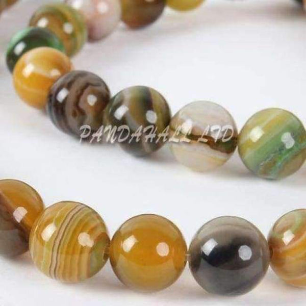 Planet Gates YellowGreen 48pcs/pack Round Beads Natural Stone 8mm for Jewelry Making DIY Bracelets Necklaces Dyed