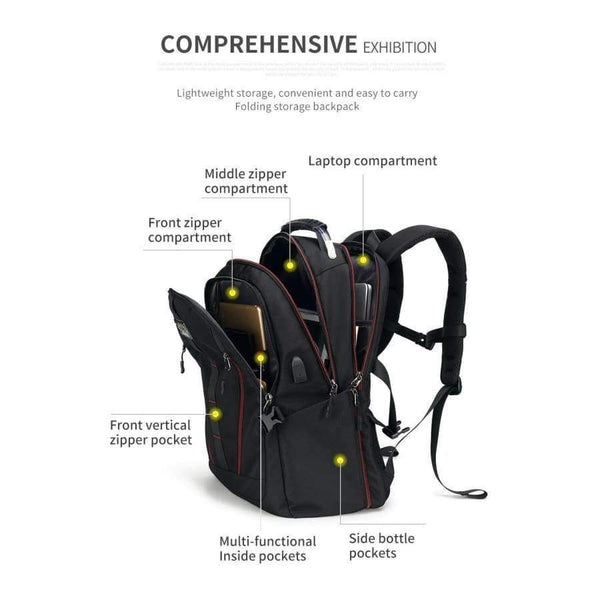 Planet Gates YESO USB Charging Backpack Men Large Capacity Multifunction Teenager Waterproof Oxford Travel Laptop Backpacks For Women Men Bag