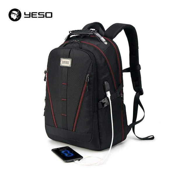 Planet Gates YESO USB Charging Backpack Men Large Capacity Multifunction Teenager Waterproof Oxford Travel Laptop Backpacks For Women Men Bag