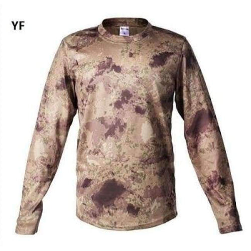 Planet Gates YF / S Hunting T-shirt Quick Dry Breathable Long Sleeve Camouflage Shirt Man Hiking T-shirt Tactical Military Ghillie Clothing Tops
