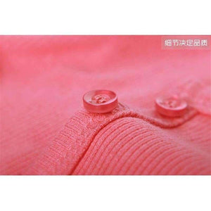 Planet Gates YJDFD8002 White / XL Fashion Winter Women Solid Long Sleeve White Shirt Korean Knitted Sweater Casual Button Pullovers Black Female Tops