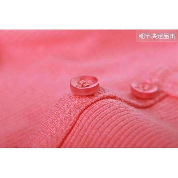 Planet Gates YJDFD8002 White / XL Fashion Winter Women Solid Long Sleeve White Shirt Korean Knitted Sweater Casual Button Pullovers Black Female Tops