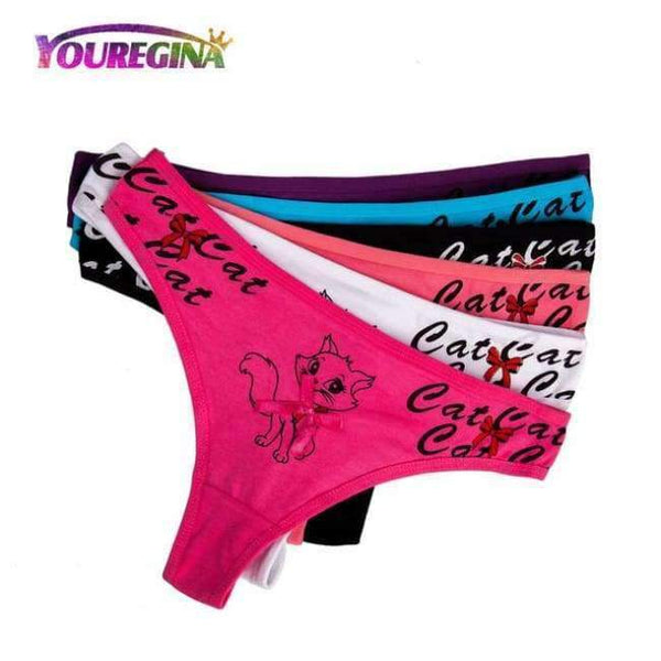 Planet Gates YN7233--Random color / L Women Sexy G-strings Thongs Underwear Cotton Panties Cute Flower Floral Print Ladies Lingerie for Women 6 pcs/lot