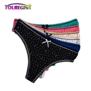 Planet Gates YN7252--Random color / L Women Sexy Lace Thongs G-strings Cotton Underwear Panties Ladies Knickers Lingerie for Women 6 pcs/lot