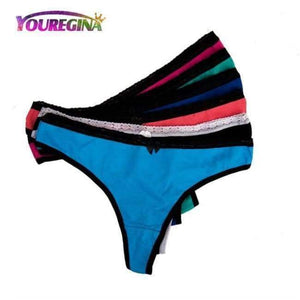 Planet Gates YN7277--Random color / L Women Sexy Lace Thongs G-strings Cotton Underwear Panties Ladies Knickers Lingerie for Women 6 pcs/lot