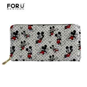 Planet Gates YQ2186Z21 Women Wallets Cartoon Mouse Printing Leather Female Wallet Cute Women's Purse for Coin Card Holder Girls Clutch