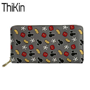 Planet Gates YQ2190Z21 Women Wallets Cartoon Mouse Printing Leather Female Wallet Cute Women's Purse for Coin Card Holder Girls Clutch
