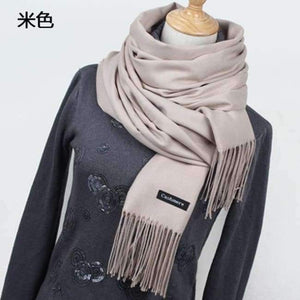 Planet Gates YR001 Beige Scarf Pashmina Cashmere Scarf Wrap Shawl Winter Scarf Women's Scarves Tassel Long Blanket Cachecol High Quality YR001