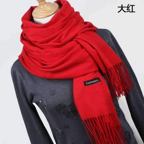 Planet Gates YR001 big Red Scarf Pashmina Cashmere Scarf Wrap Shawl Winter Scarf Women's Scarves Tassel Long Blanket Cachecol High Quality YR001