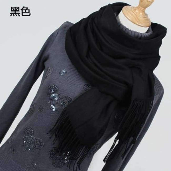 Planet Gates YR001 black Scarf Pashmina Cashmere Scarf Wrap Shawl Winter Scarf Women's Scarves Tassel Long Blanket Cachecol High Quality YR001