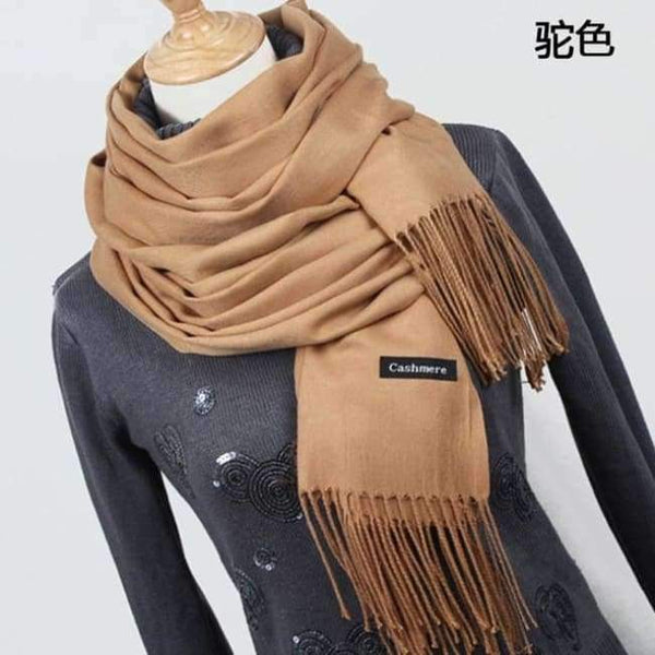 Planet Gates YR001 Camel Scarf Pashmina Cashmere Scarf Wrap Shawl Winter Scarf Women's Scarves Tassel Long Blanket Cachecol High Quality YR001