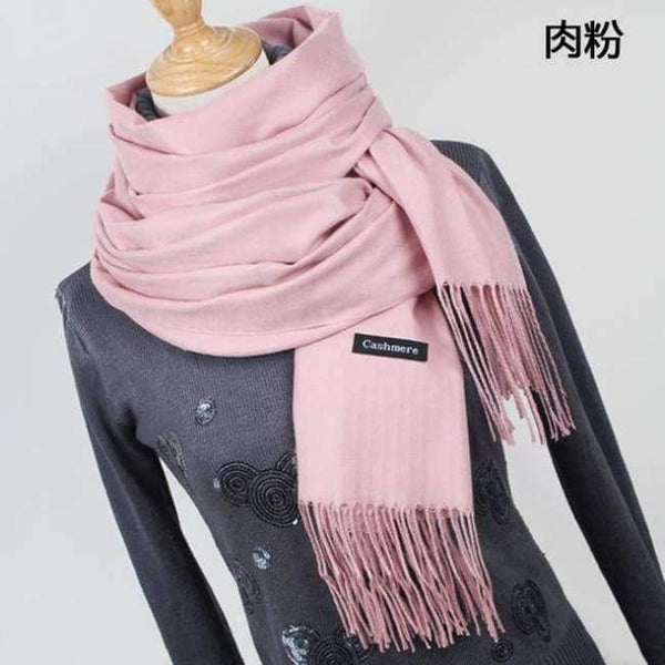 Planet Gates YR001 Light powder Scarf Pashmina Cashmere Scarf Wrap Shawl Winter Scarf Women's Scarves Tassel Long Blanket Cachecol High Quality YR001