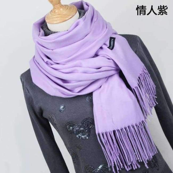 Scarf Pashmina Cashmere Scarf Wrap Shawl Winter Scarf Womens Scarves Tassel Long Blanket Cachecol High Quality Yr001 - Yr001 Purple