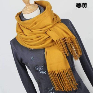 Planet Gates YR001 turmeric Scarf Pashmina Cashmere Scarf Wrap Shawl Winter Scarf Women's Scarves Tassel Long Blanket Cachecol High Quality YR001