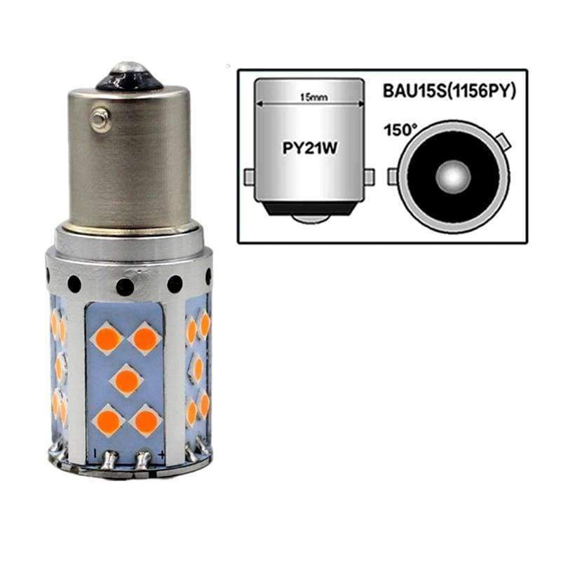 Planet Gates YSY 2pcs 1156 P21W LED PY21W LED Canbus Error Free BAU15S LED No Hyper Flash Amber Yellow 3030 LED Bulbs For Turn Signal Lights