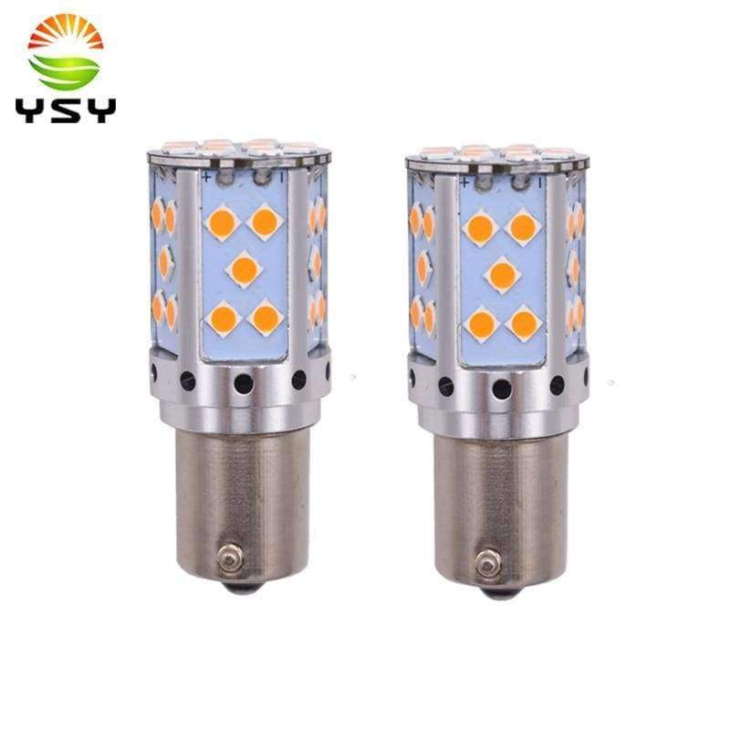 Planet Gates YSY 2pcs 1156 P21W LED PY21W LED Canbus Error Free BAU15S LED No Hyper Flash Amber Yellow 3030 LED Bulbs For Turn Signal Lights