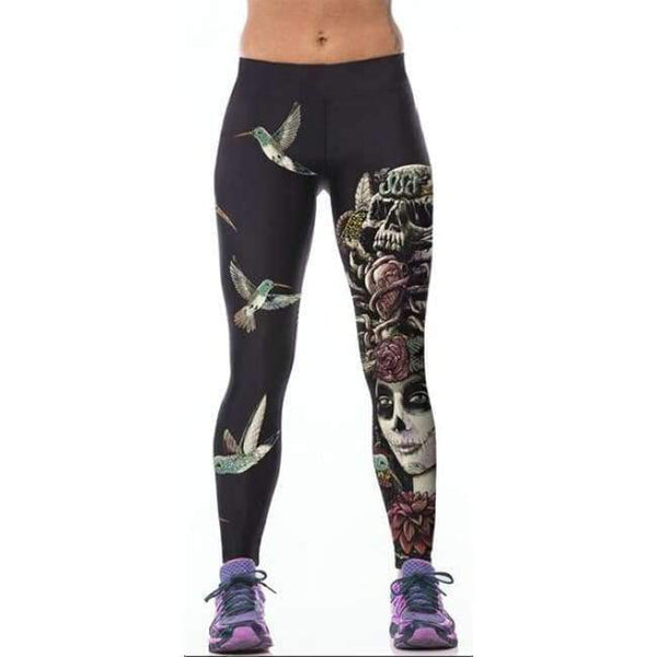 Planet Gates YT2013 / One Size Workout Leggings 3d Print Skull Legging Push Up Breathable Spandex Fitness Clothing Sporting Leggins Women Pants