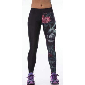 Planet Gates YT2019 / One Size Workout Leggings 3d Print Skull Legging Push Up Breathable Spandex Fitness Clothing Sporting Leggins Women Pants