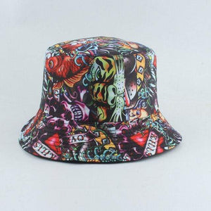Planet Gates yuan shu Fisherman Hat Reversible Harajuku Bucket Hats For Women Men Street Hip Hop Cap Rainbow Tie Dye Printed Fishing Hat