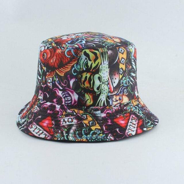 Planet Gates yuan shu Fisherman Hat Reversible Harajuku Bucket Hats For Women Men Street Hip Hop Cap Rainbow Tie Dye Printed Fishing Hat
