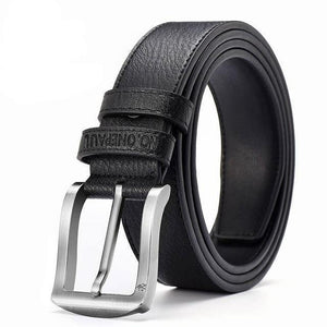 Planet Gates Z222 Black 3.3CM / 90cm Genuine leather luxury strap male belts for men new fashion classic vintage pin buckle men belt High Quality