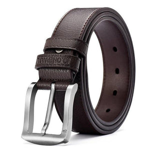 Planet Gates Z222 Coffee 3.3CM / 90cm Genuine leather luxury strap male belts for men new fashion classic vintage pin buckle men belt High Quality