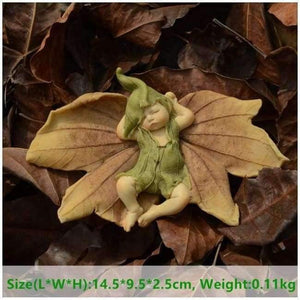 Planet Gates Z7741A Collection Angel Figurine Miniature Fairy Garden Ornament Leaf baby Christmas tree Decoration For Home Christmas gift