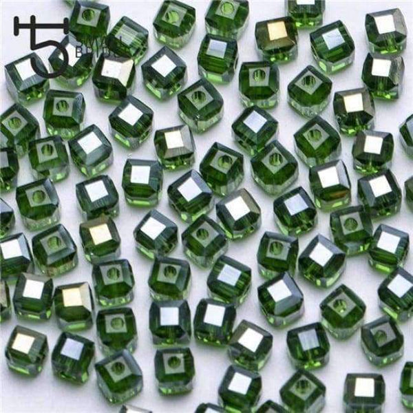 Planet Gates z905ab / 4mm 100pcs 4 6mm Austria Faceted Cube Glass Beads for Bracelets Making Women Diy Jewelry Perles Green Crystal Loose Beads Wholesale Z901