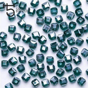 Planet Gates z912ab / 4mm 100pcs 4 6mm Austria Faceted Cube Glass Beads for Bracelets Making Women Diy Jewelry Perles Green Crystal Loose Beads Wholesale Z901