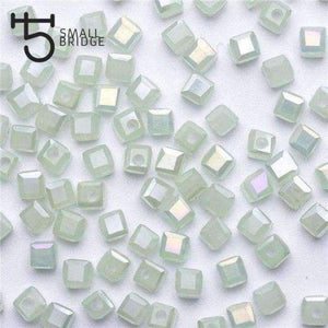 Planet Gates z915ab / 4mm 100pcs 4 6mm Austria Faceted Cube Glass Beads for Bracelets Making Women Diy Jewelry Perles Green Crystal Loose Beads Wholesale Z901