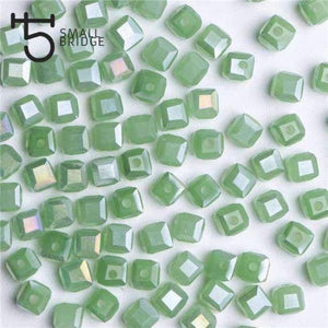 Planet Gates z917ab / 4mm 100pcs 4 6mm Austria Faceted Cube Glass Beads for Bracelets Making Women Diy Jewelry Perles Green Crystal Loose Beads Wholesale Z901