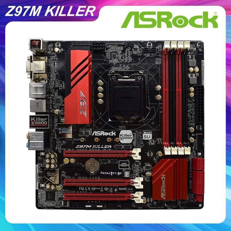 Planet Gates Z97M KILLER For ASRock Desktop Used Motherboard DDR3 Z97 LGA 1150 SATA3 USB 3.0 Micro-ATX Gaming PC Motherboard Core i3 i5 i7