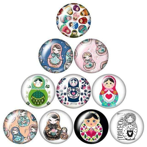 Planet Gates ZB1114 / 30mm Russian Doll 10pcs mixed 12mm/18mm/20mm/25mm Round photo glass cabochon demo flat back Making findings