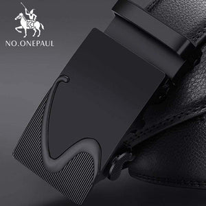 Fashion High Quality Business Male Men's Belts Belts For Men Genuine Leather Cow Skin Black Belt Automatic Buckle