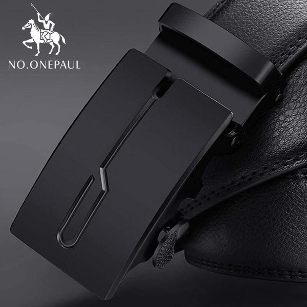 Fashion High Quality Business Male Men's Belts Belts For Men Genuine Leather Cow Skin Black Belt Automatic Buckle