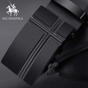 Fashion High Quality Business Male Men's Belts Belts For Men Genuine Leather Cow Skin Black Belt Automatic Buckle