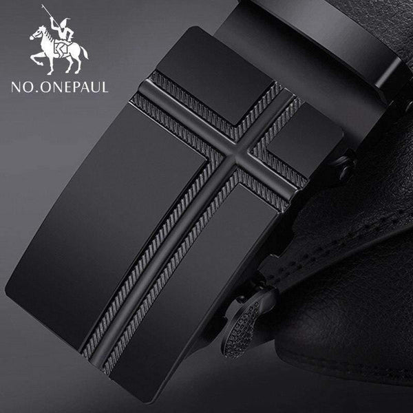 Fashion High Quality Business Male Men's Belts Belts For Men Genuine Leather Cow Skin Black Belt Automatic Buckle