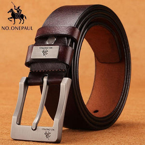 Planet Gates zdk333 Coffee 3.8CM / 100cm Genuine leather luxury strap male belts for men new fashion classic vintage pin buckle men belt High Quality