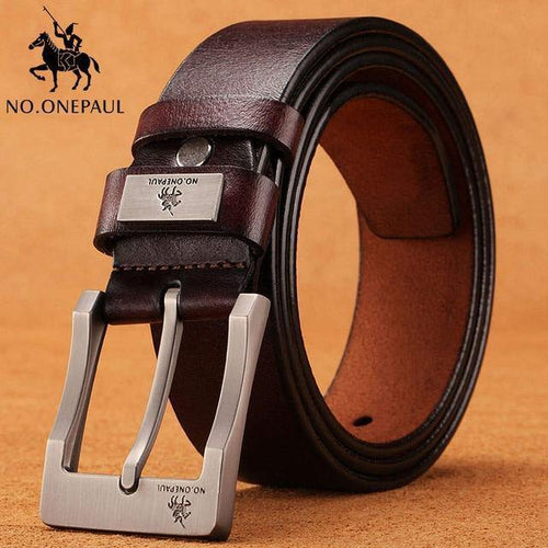 Planet Gates zdk333 Coffee 3.8CM / 100cm Genuine leather luxury strap male belts for men new fashion classic vintage pin buckle men belt High Quality