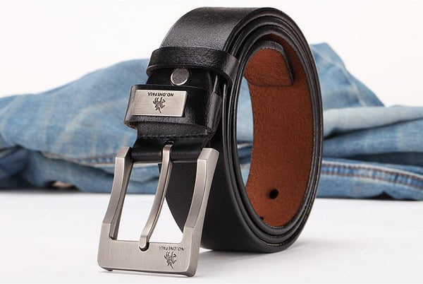 Planet Gates zdk333 Coffee 3.8CM / 100cm Genuine leather luxury strap male belts for men new fashion classic vintage pin buckle men belt High Quality
