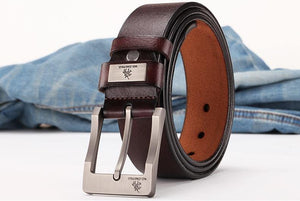 Planet Gates zdk333 Coffee 3.8CM / 100cm Genuine leather luxury strap male belts for men new fashion classic vintage pin buckle men belt High Quality