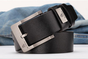 Planet Gates zdk333 Coffee 3.8CM / 100cm Genuine leather luxury strap male belts for men new fashion classic vintage pin buckle men belt High Quality
