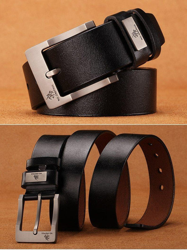 Planet Gates zdk333 Coffee 3.8CM / 100cm Genuine leather luxury strap male belts for men new fashion classic vintage pin buckle men belt High Quality